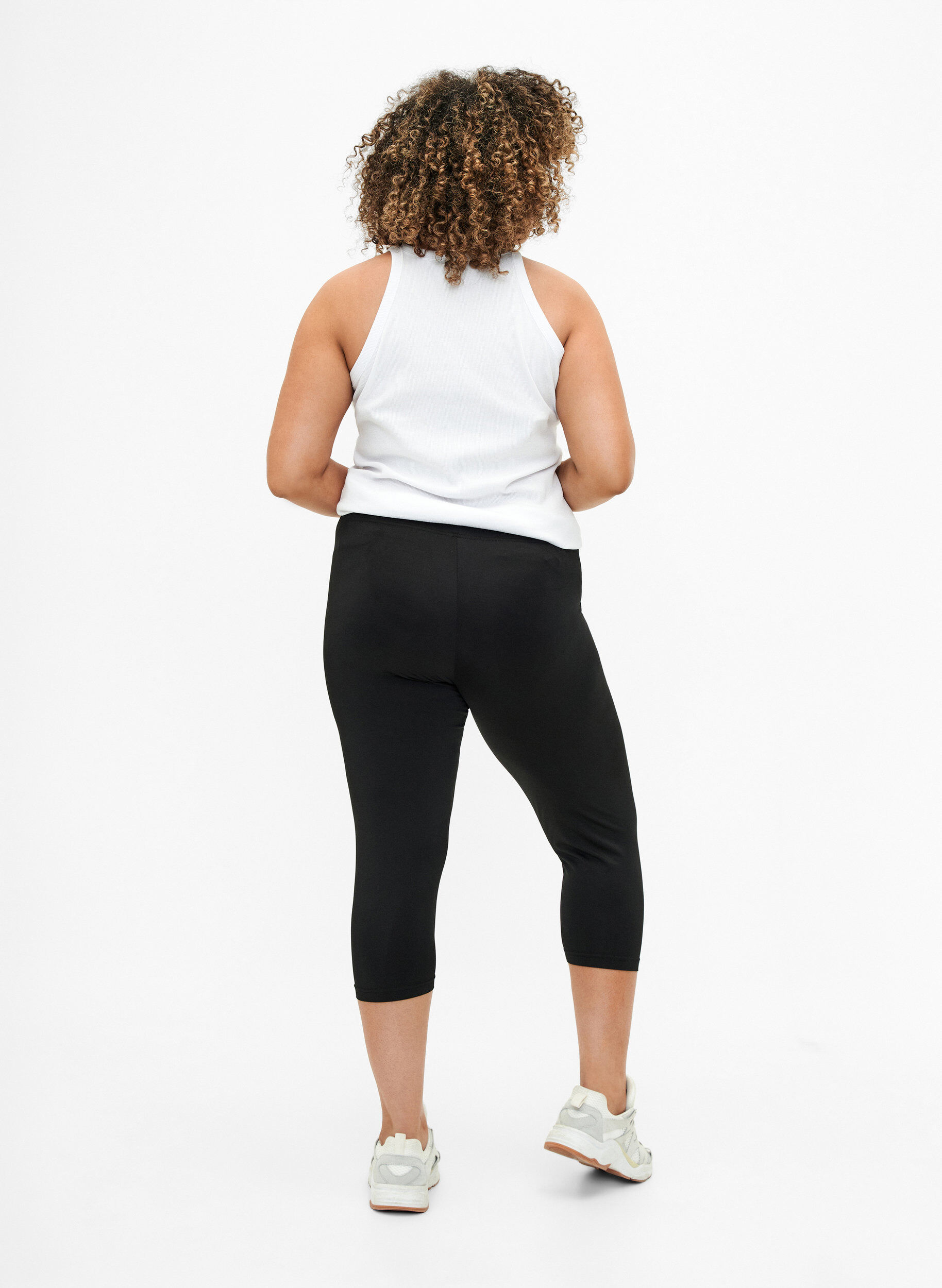 Zizzi 2-pack Leggings mit 3/4-L&auml;nge, Schwarz, Model image number 2
