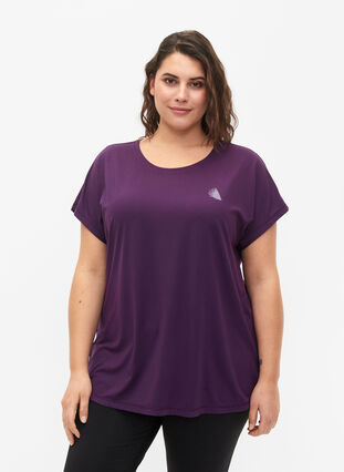 Kurzärmeliges Trainings-T-Shirt, Purple Pennant, Model image number 0