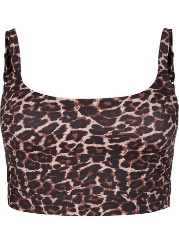 Bedrucktes Bikini-Top mit verstellbaren Trägern, Autentic Leopard, Packshot image number 0