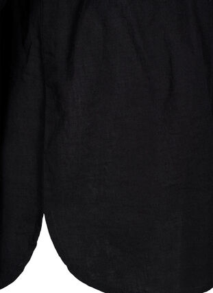 Hemdbluse mit Knopfverschluss aus Baumwoll-Leinen-Gemisch, Black, Packshot image number 3
