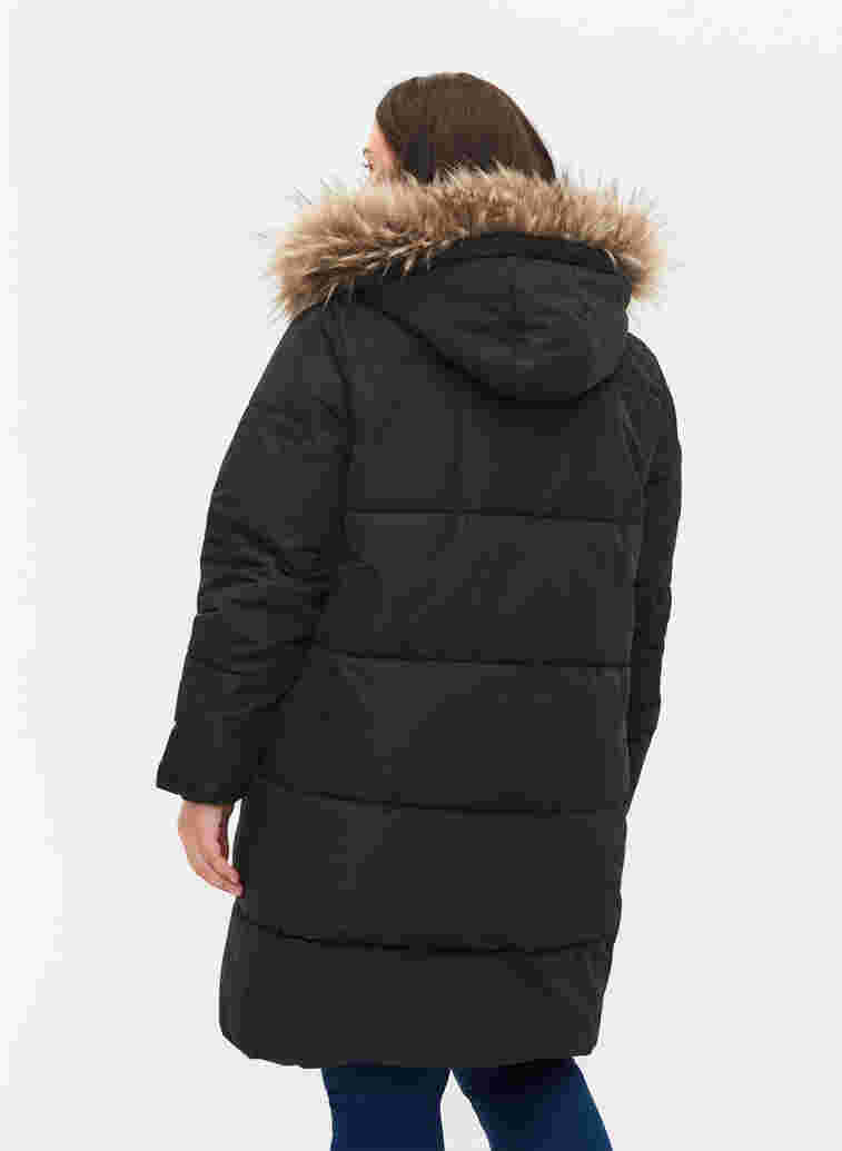 Winterjacke mit abnehmbarer Kapuze, Black, Model