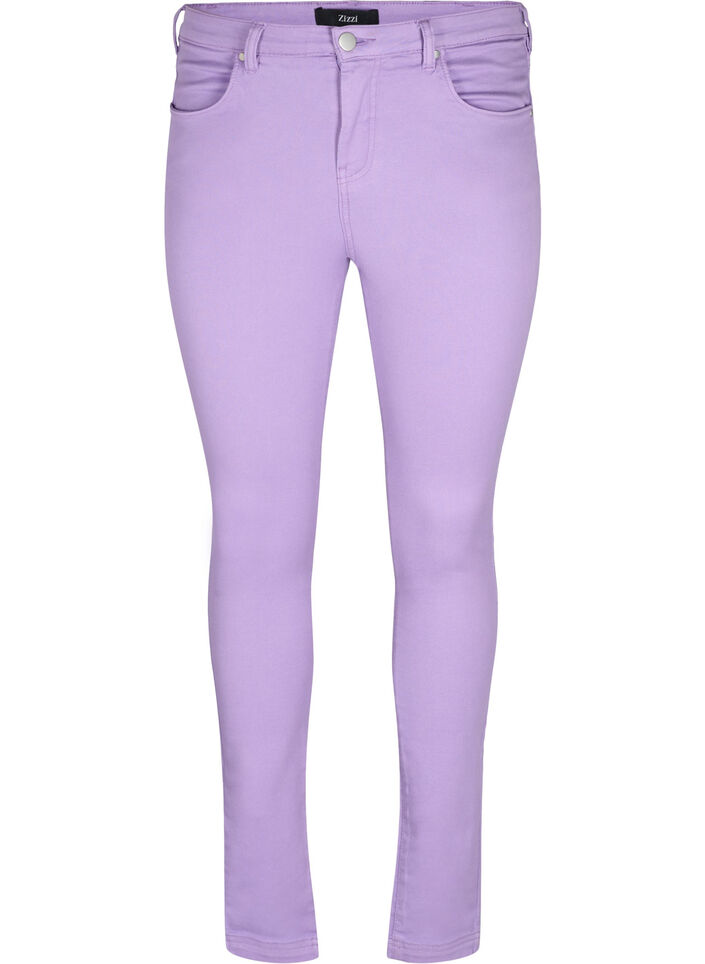 Hochtaillierte Amy jeans in Super Slim Fit, Chalk Violet, Packshot image number 0