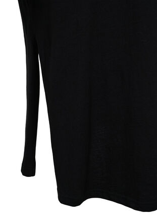 T-Shirt-Kleid aus Baumwolle mit Schlitz, Black, Packshot image number 3