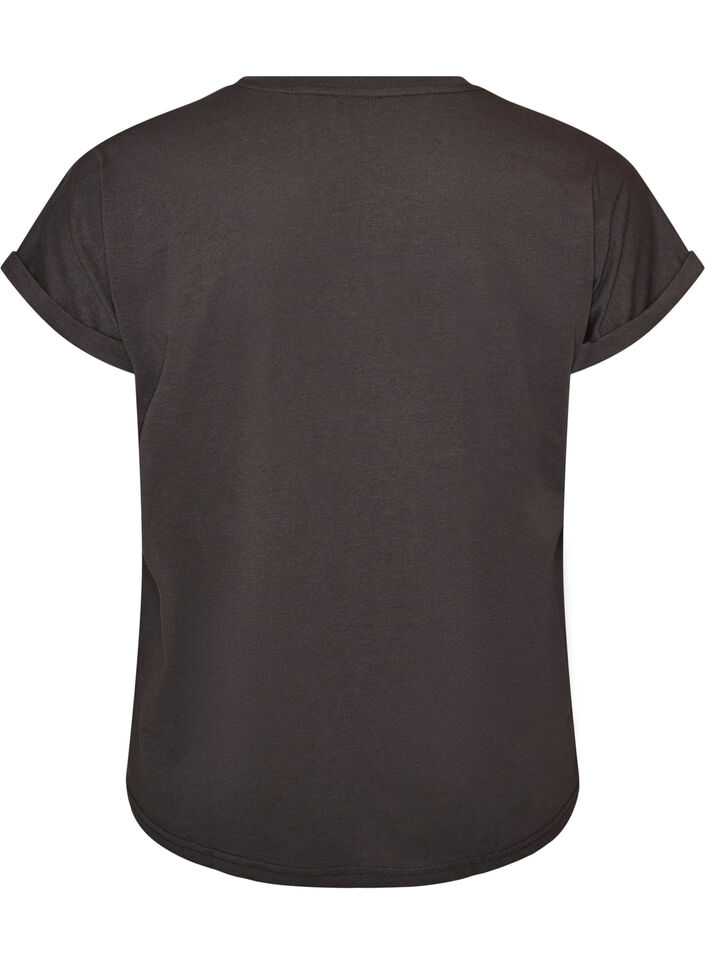 T-Shirt mit dekorativem Frontprint, Grau, Packshot image number 1