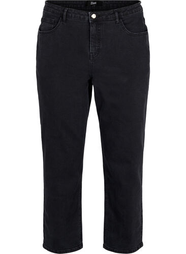 Geschnittene Vera Jeans mit geradem Schnitt, Black, Packshot image number 0