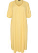 Midikleid mit V-Ausschnitt und Struktur, Gelb, Packshot image number 0