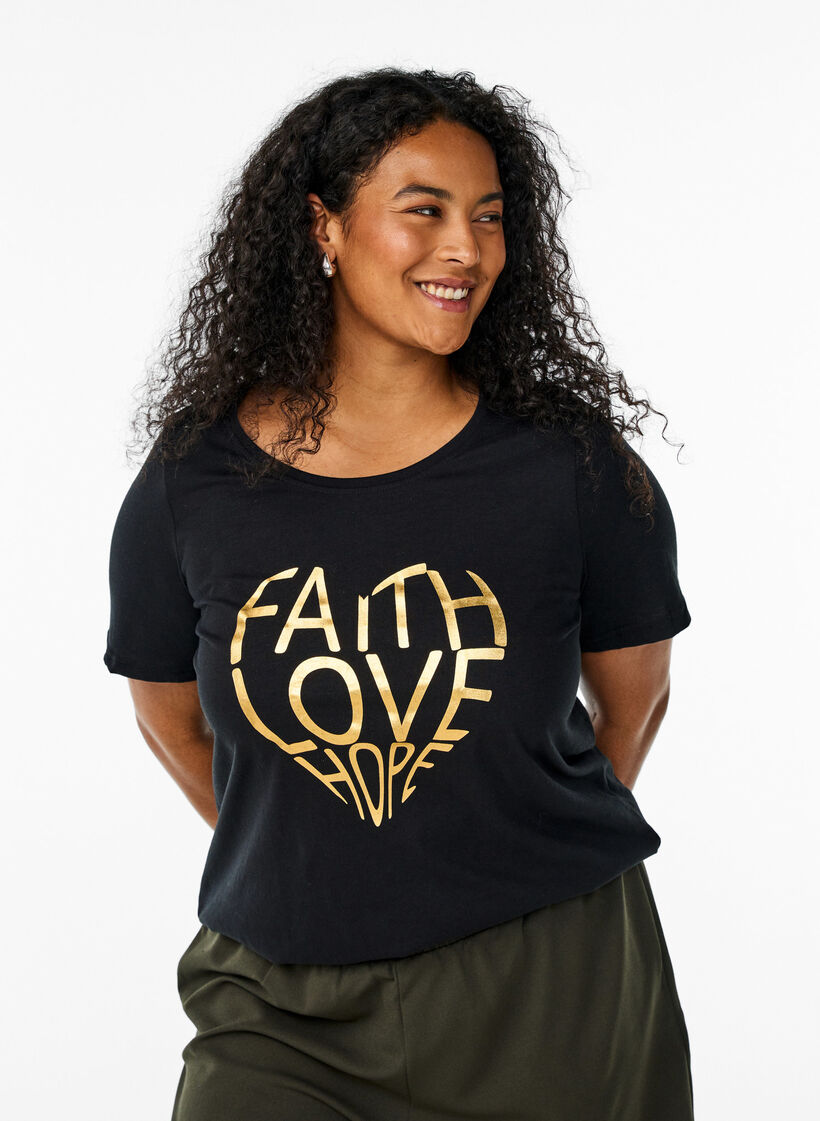 FLASH - T-Shirt mit Print, Schwarz, Model image number 0