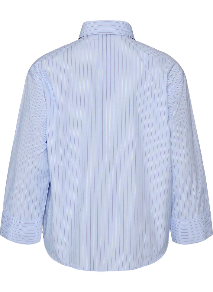 Lockere Bluse mit Bindeband, Blau, Packshot image number 1
