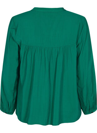 Langärmelige Bluse aus Viskosemischung, Evergreen, Packshot image number 1