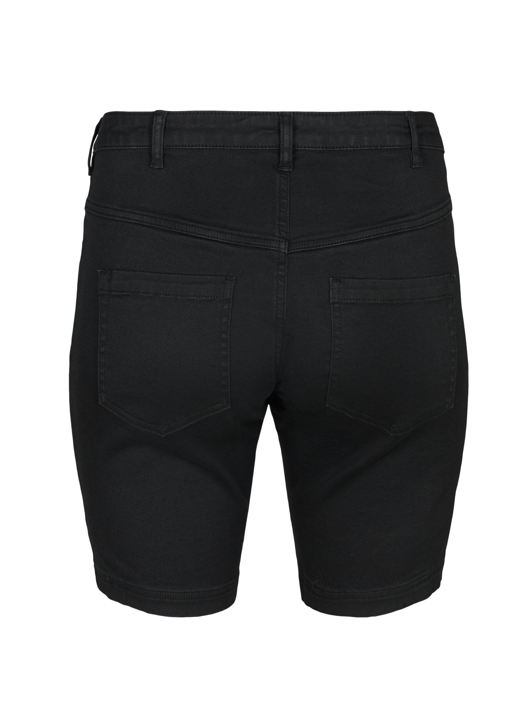 Zizzi Slim Fit Emily Shorts mit normaler Taille, Schwarz, Packshot image number 1