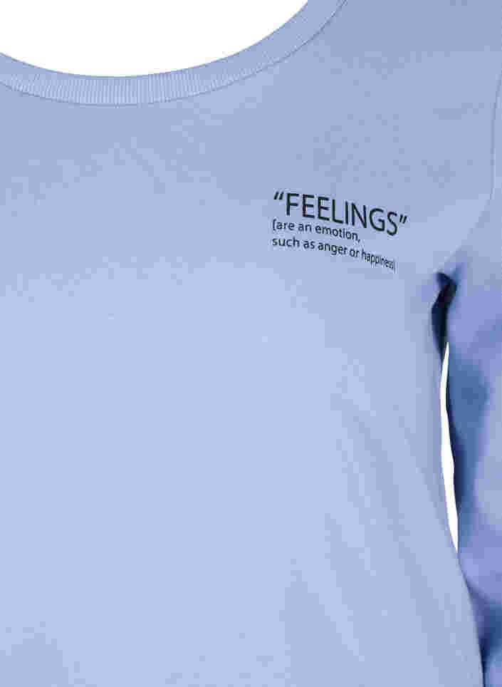Baumwollsweatshirt mit Textaufdruck, Blue Heron, Packshot image number 2