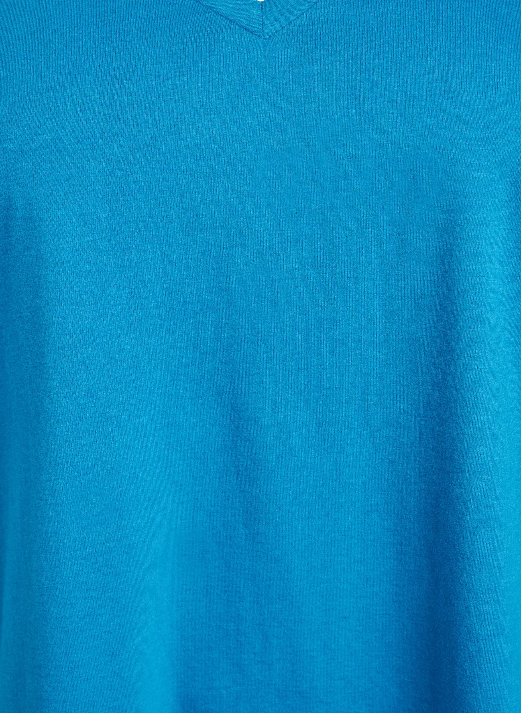 Zizzi T-Shirt mit V-Ausschnitt, Blau, Packshot image number 2
