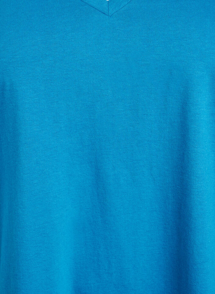 T-Shirt mit V-Ausschnitt, Blau, Packshot image number 2