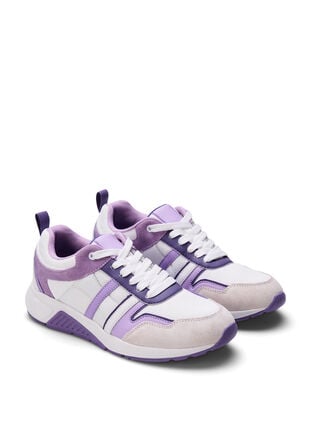 Sneakers mit weiter Passform, White Purple, Packshot image number 1