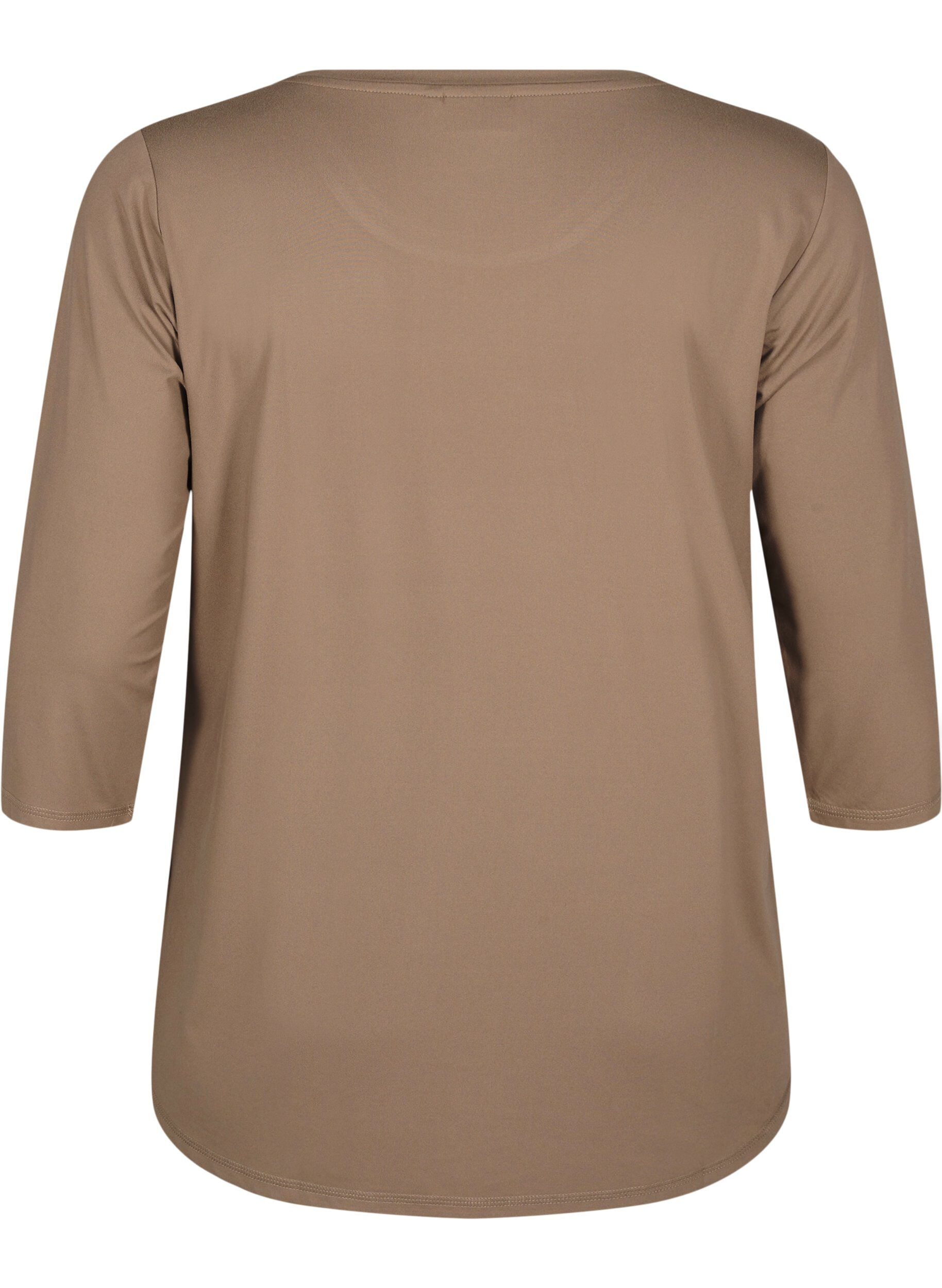 Zizzi Trainingsbluse mit 3/4 &Auml;rmeln, Beige, Packshot image number 1