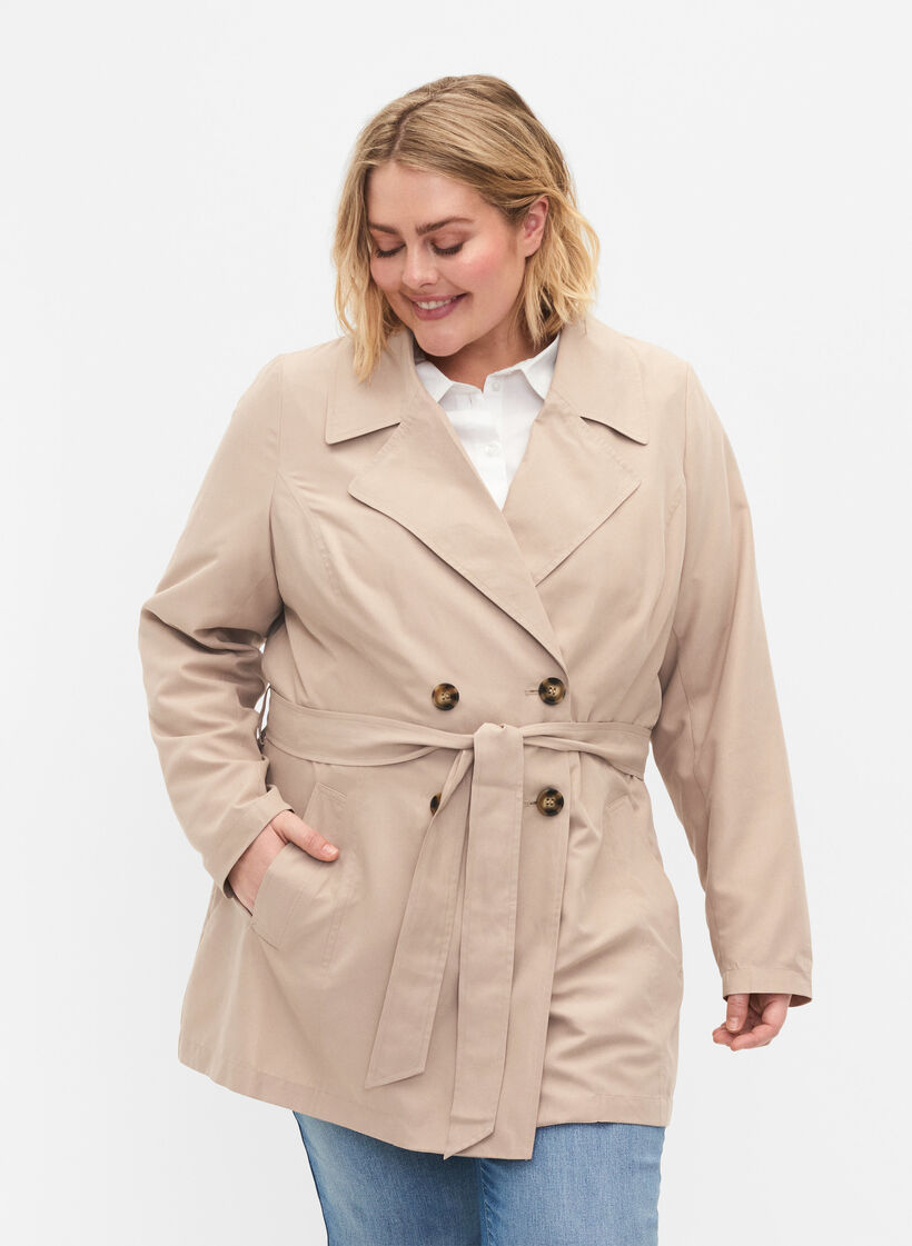 Trenchcoat mit Gürtel und Taschen, Nomad, Model image number 0