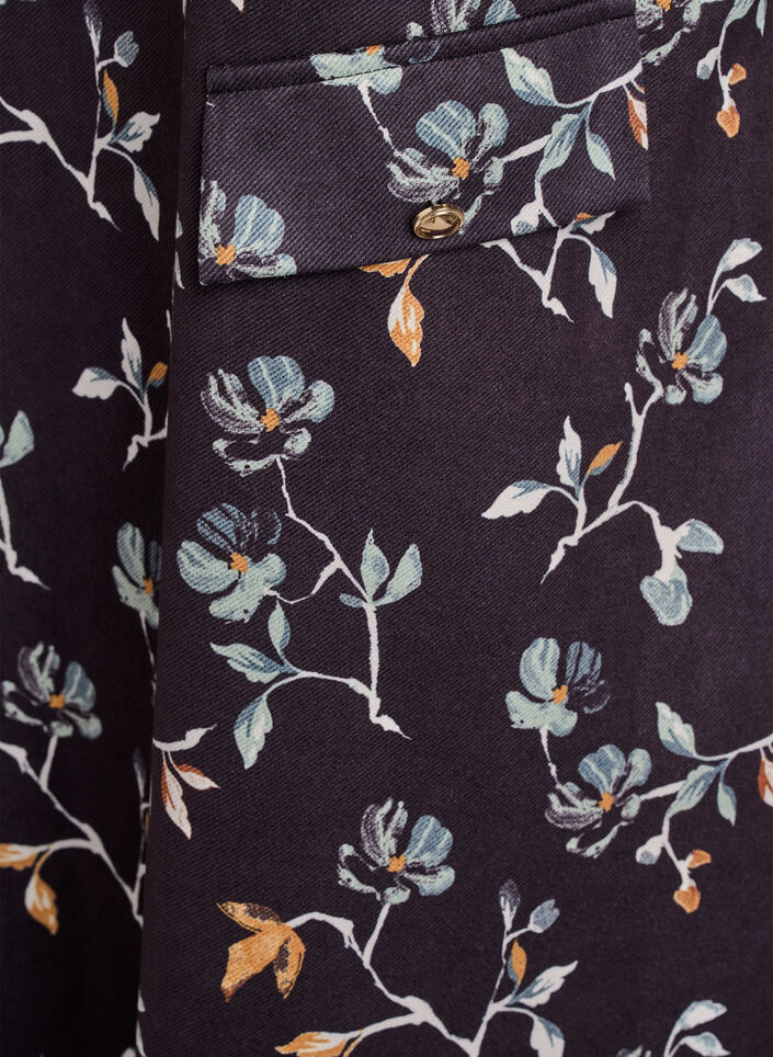 Kurzes A-Linien-Kleid mit 7/8-Ärmeln, Schwarz, Packshot image number 3