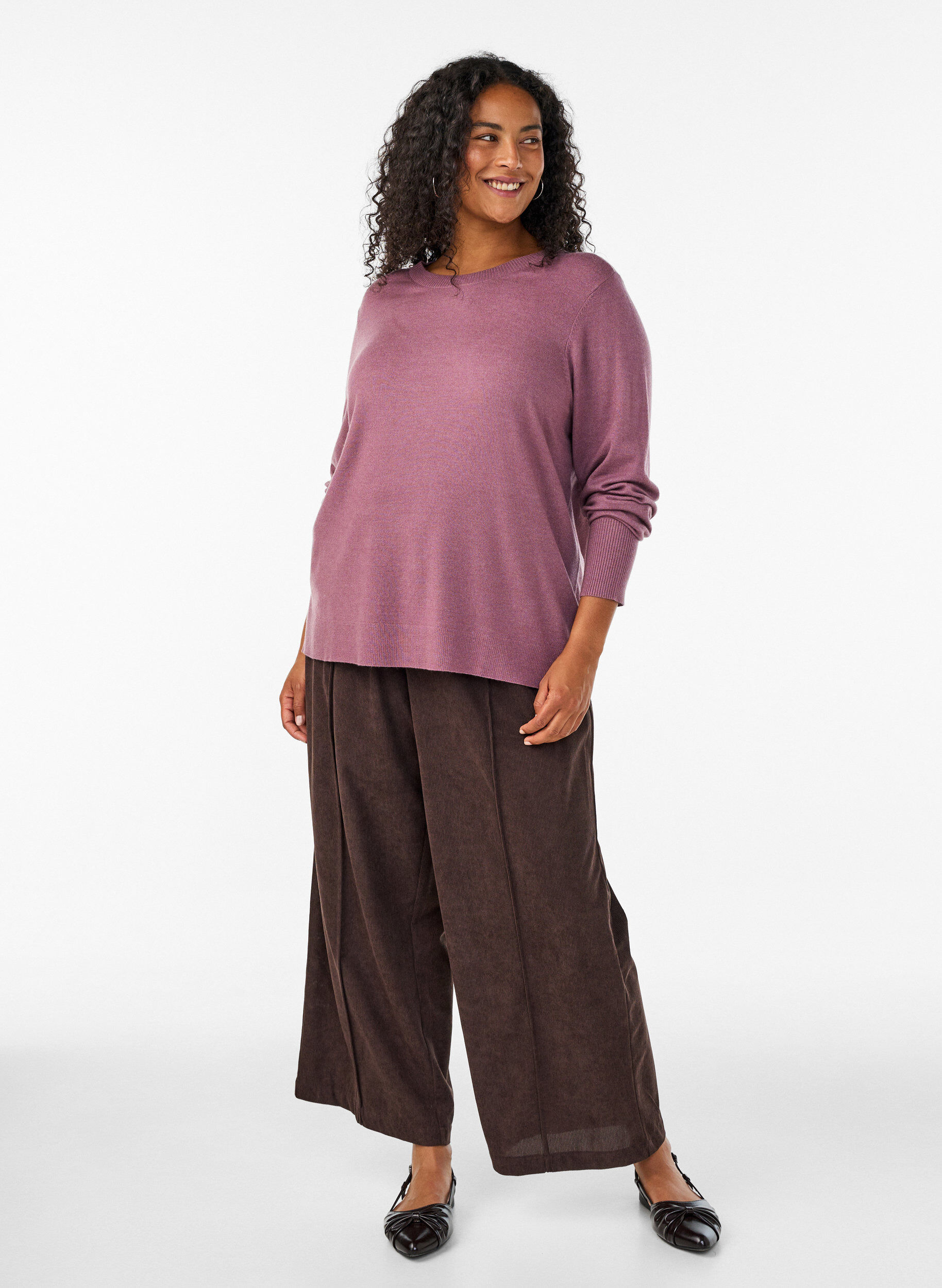 ZizziStrickbluse mit Rundhalsausschnitt, Rot, Model image number 1
