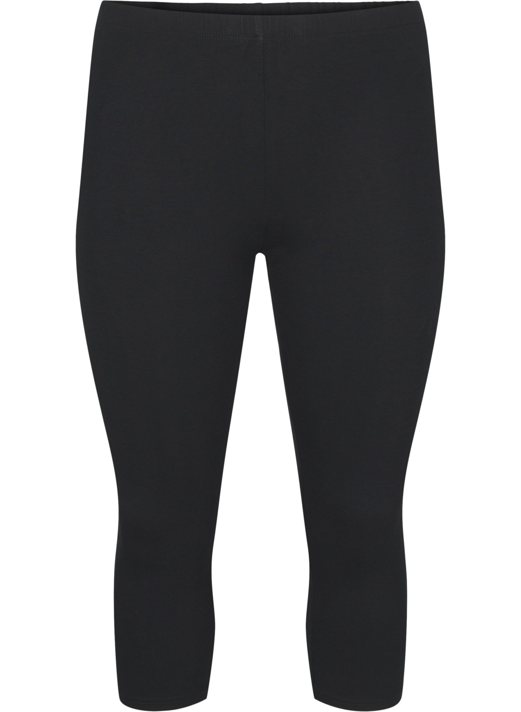 Zizzi Basic-Leggings mit 3/4-L&auml;nge aus Viskose, Black, Packshot image number 0