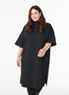 Kurzes Sweatshirtkleid mit hohem Kragen und Reißverschluss, Schwarz, Model image number 0