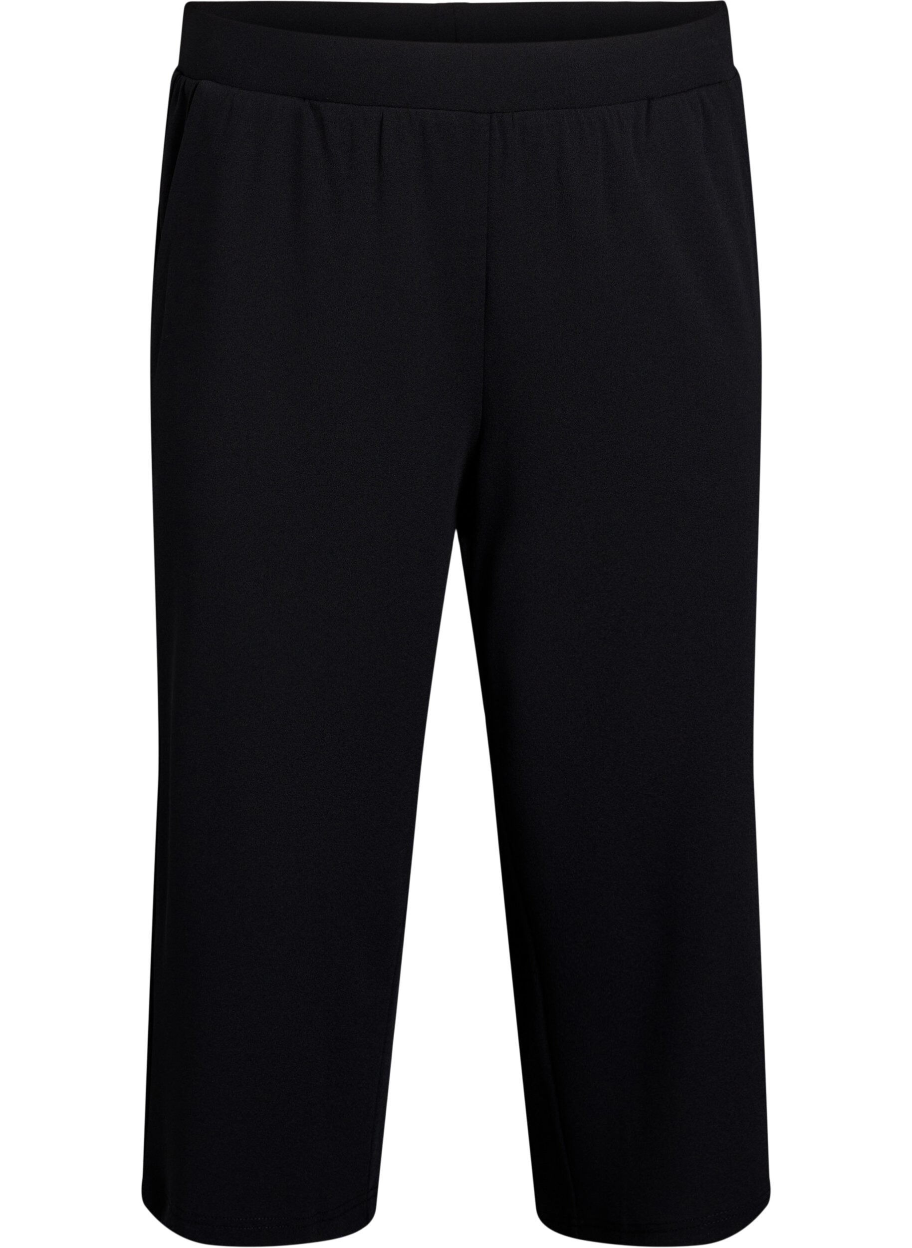 Zizzi FLASH - Hochtaillierte Knickerbocker mit lockerem Schnitt, Schwarz, Packshot image number 0