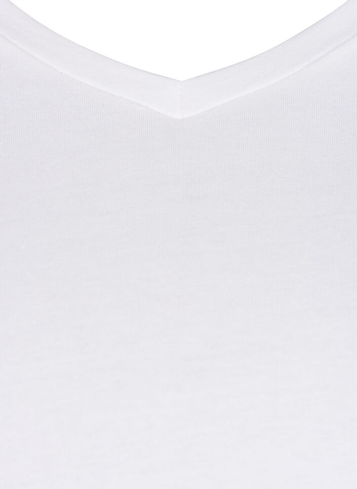 Einfarbiges basic T-Shirt aus Baumwolle, Wei&szlig;, Packshot image number 2