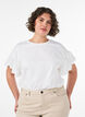 T-Shirt aus Bio-Baumwolle mit R&uuml;schen&auml;rmeln, Wei&szlig;, Model image number 0