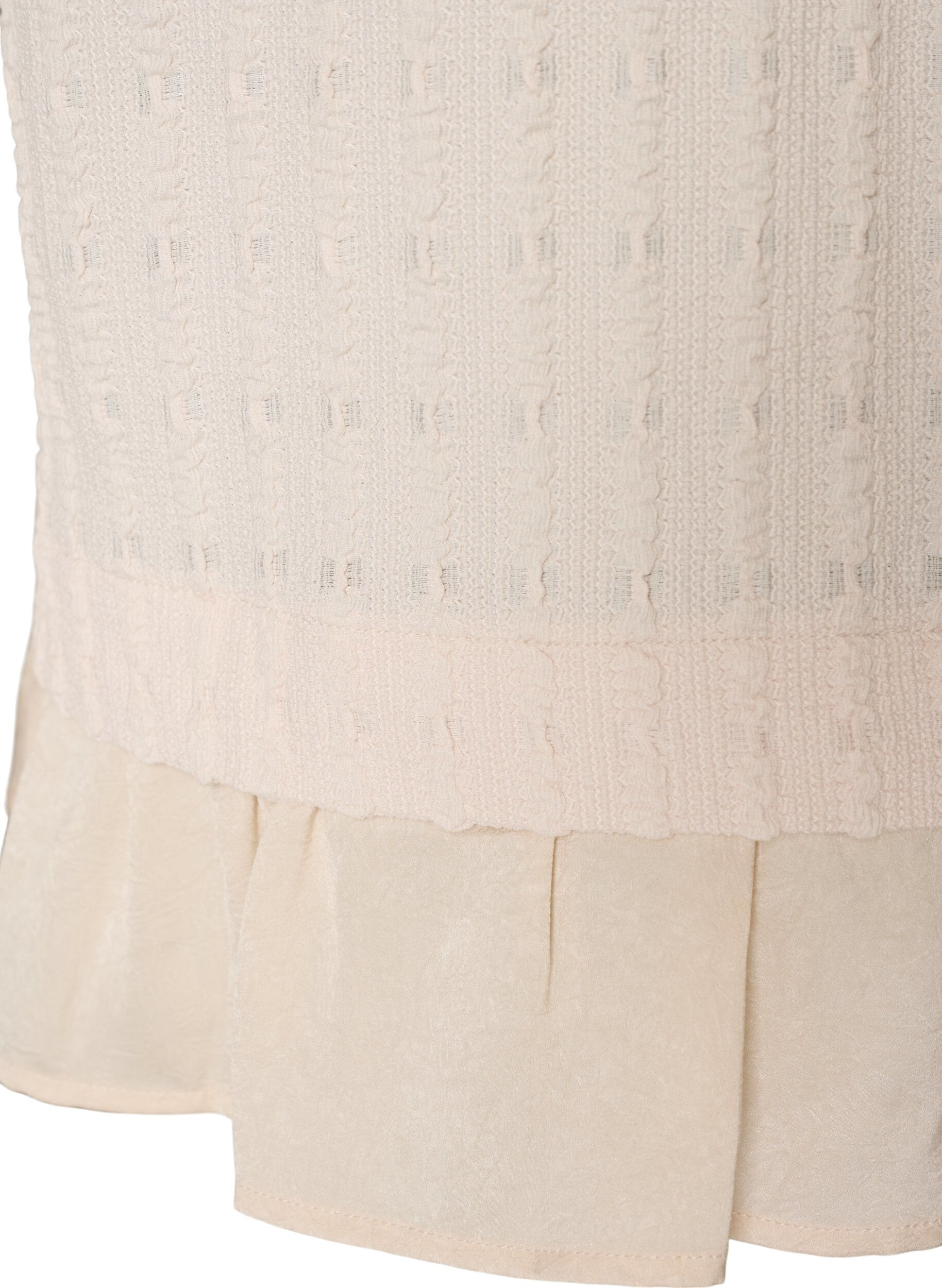 ZizziStrukturierte Bluse mit R&uuml;schensaum, Vanille, Packshot image number 3