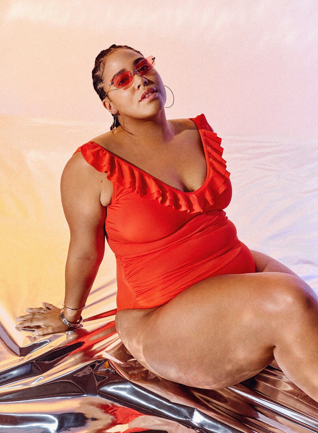 Zizzi Roter Badeanzug, , Model