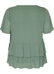 Bluse mit V-Ausschnitt und R&uuml;schen, Gr&uuml;n, Packshot image number 1