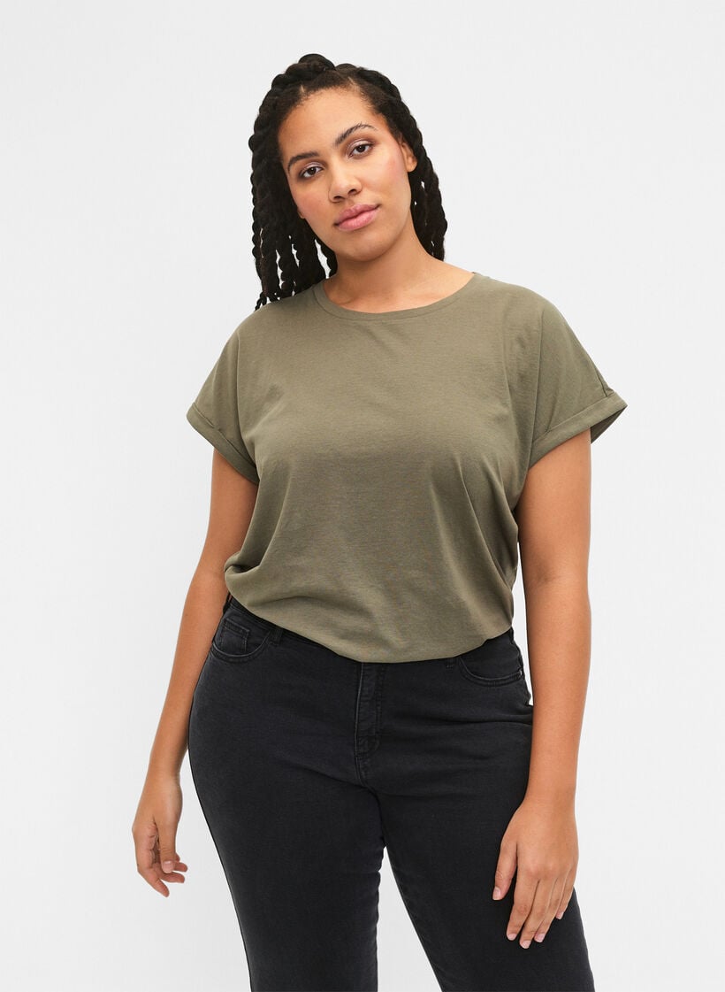 2er-Pack kurzärmlige T-Shirts, Grün, Model image number 0