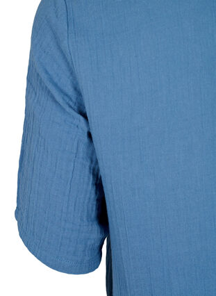 Kurzarmkleid aus 100 % Baumwolle, Moonlight Blue, Packshot image number 3