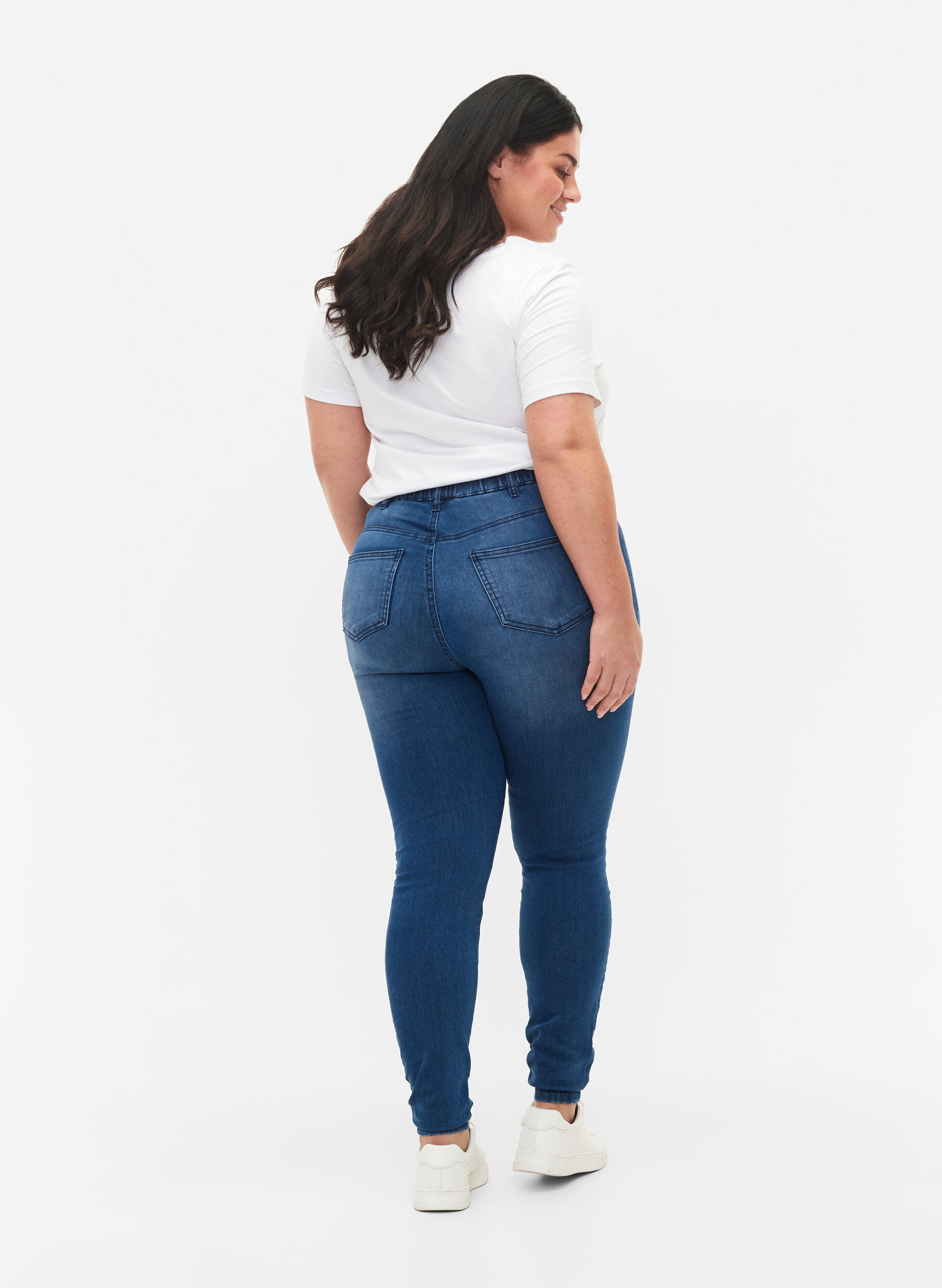Zizzi Jeggings mit Rissen, Dark blue, Model image number 1