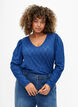 Bluse mit V-Ausschnitt und Lochmuster, Limoges, Model image number 0