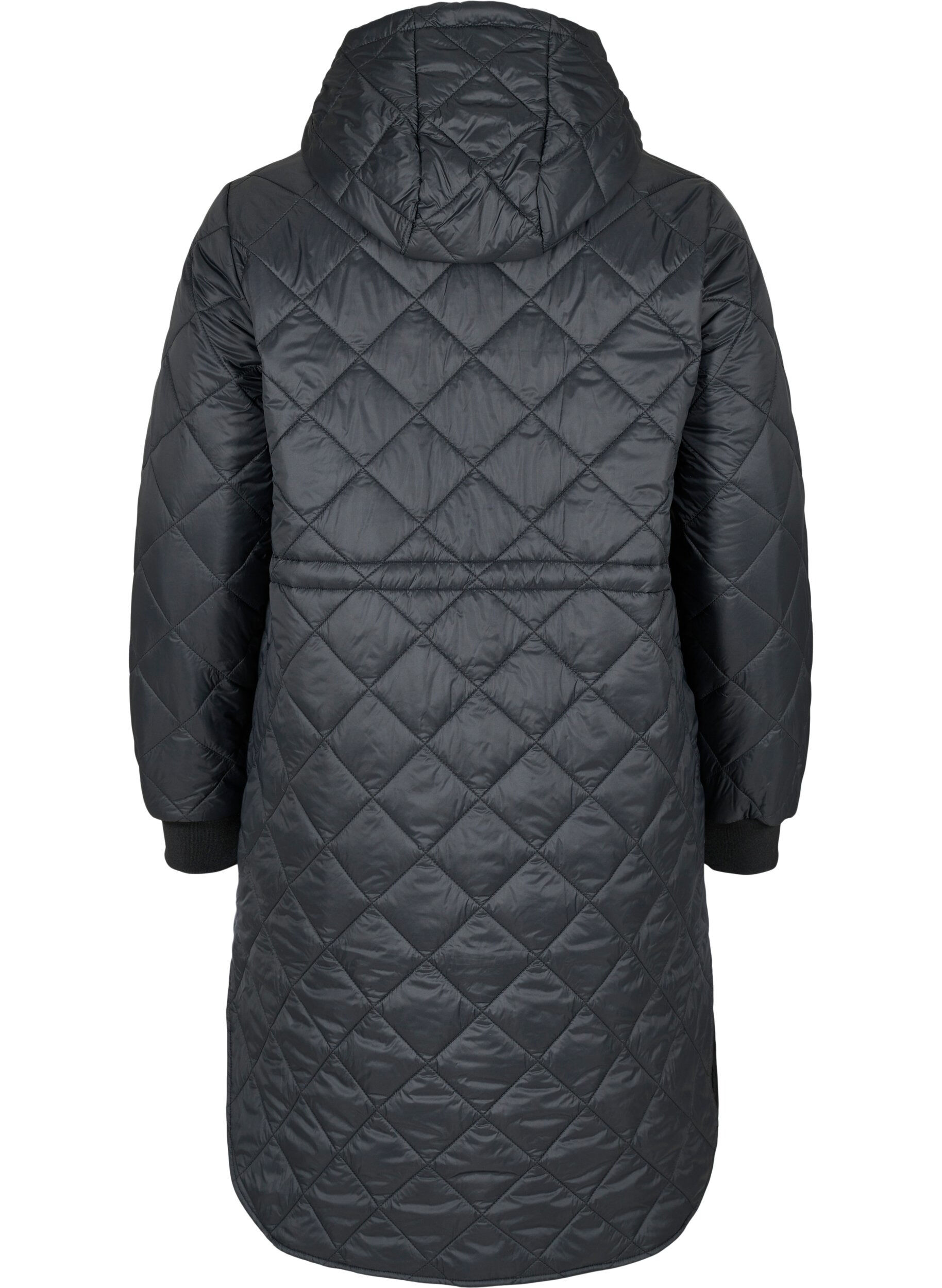Zizzi Leichte Steppjacke mit Kapuze, Black, Packshot image number 1