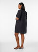 Kurzes A-Linien-Kleid mit V-Ausschnitt, Schwarz, Model image number 2