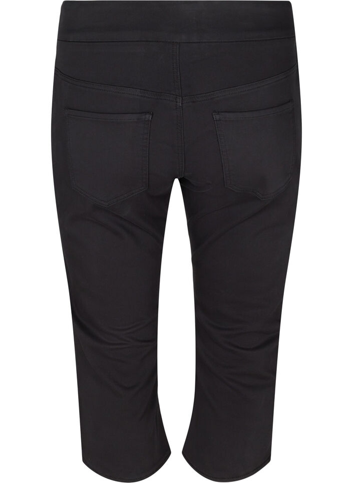 Eng anliegende Caprihose aus einer Baumwollmischung, Black, Packshot image number 1