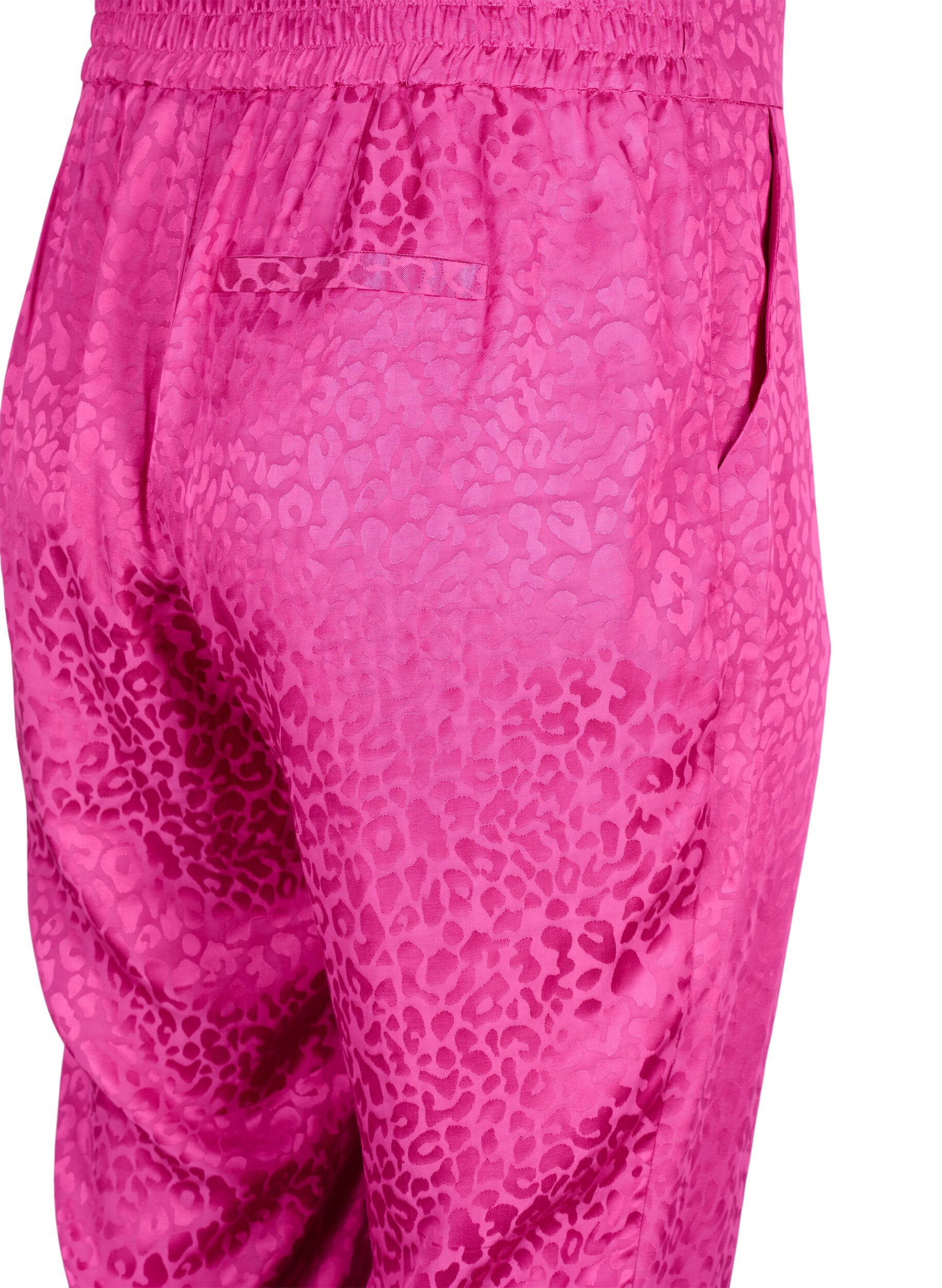 Zizzi Ton-in-Ton-Hose aus Viskose-Jacquard, Rose Violet, Packshot image number 3
