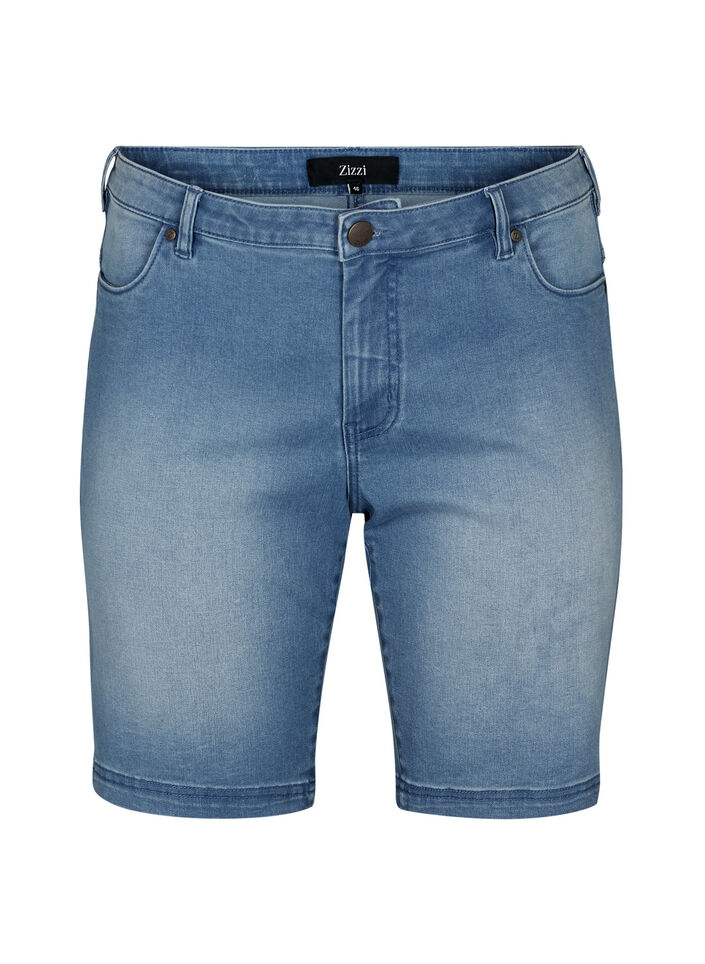Slim Fit Emily Shorts mit normaler Taille, Light blue denim, Packshot image number 0