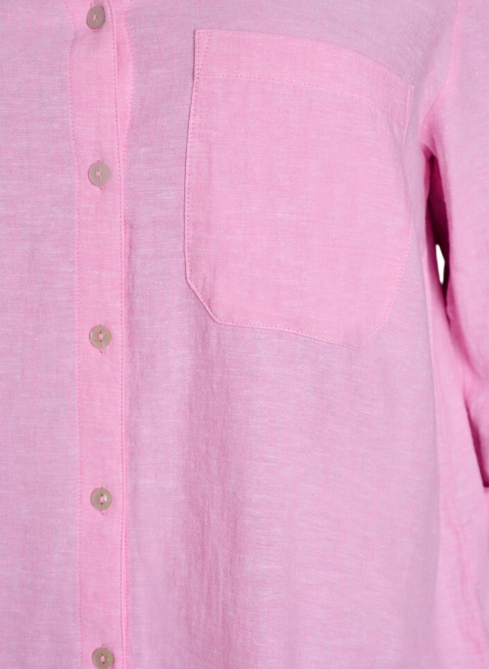 Bluse aus Leinen und Viskose mit 3/4-Ärmeln, Pink, Packshot image number 2