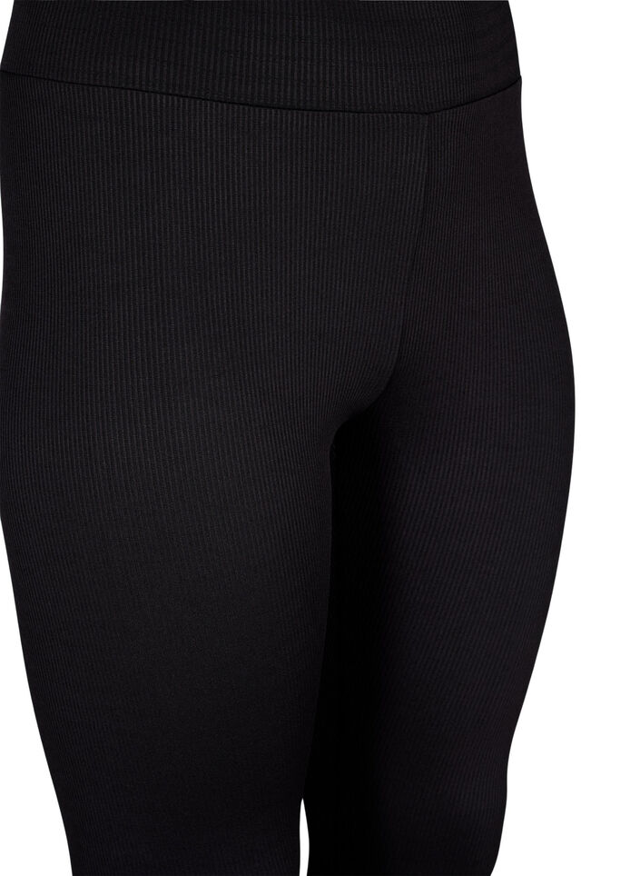 Leggings mit Stretch Rippstruktur, Black, Packshot image number 2