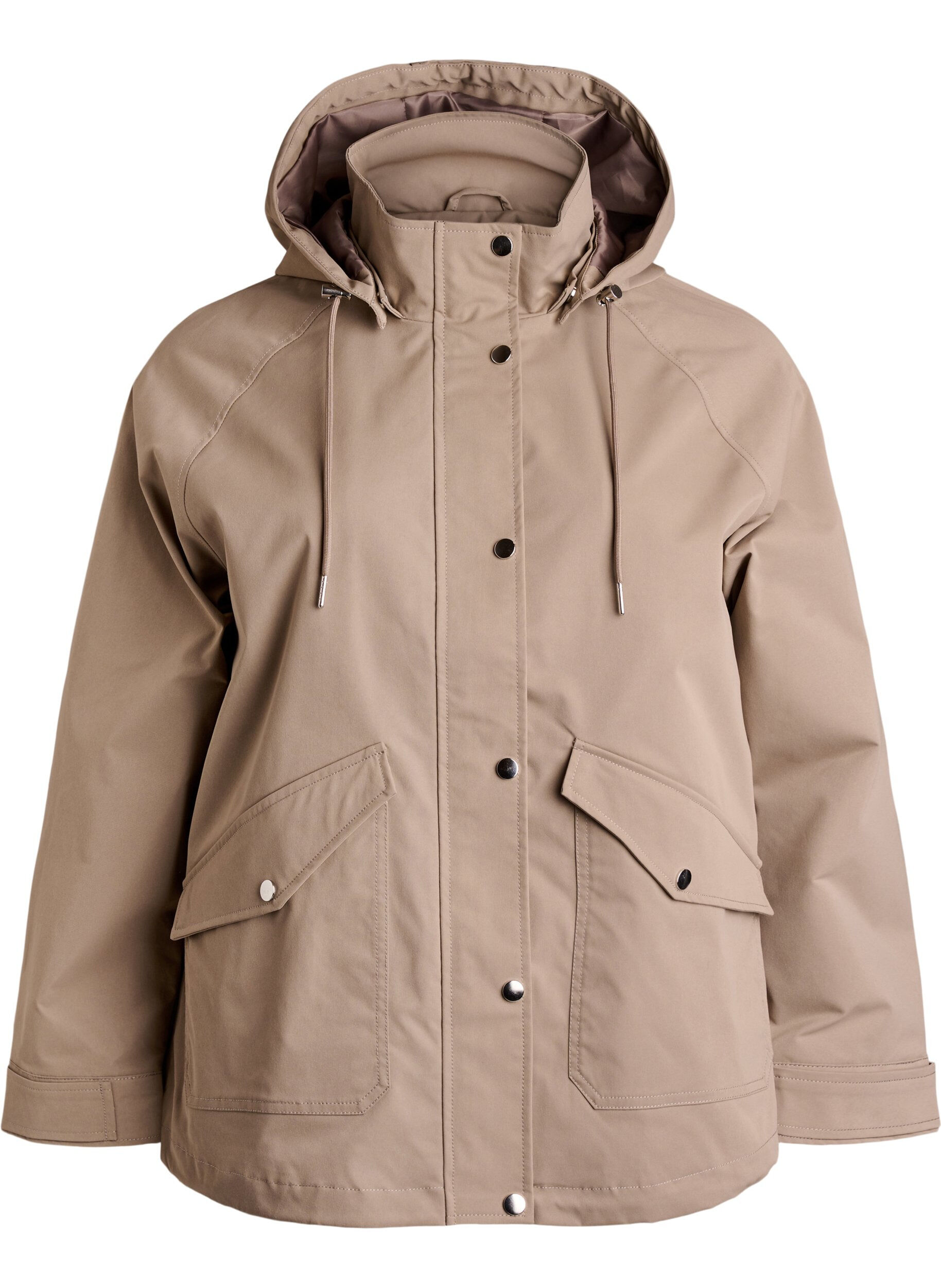 ZizziKurze Fr&uuml;hlingsjacke mit abnehmbarer Kapuze, Beige, Packshot image number 0