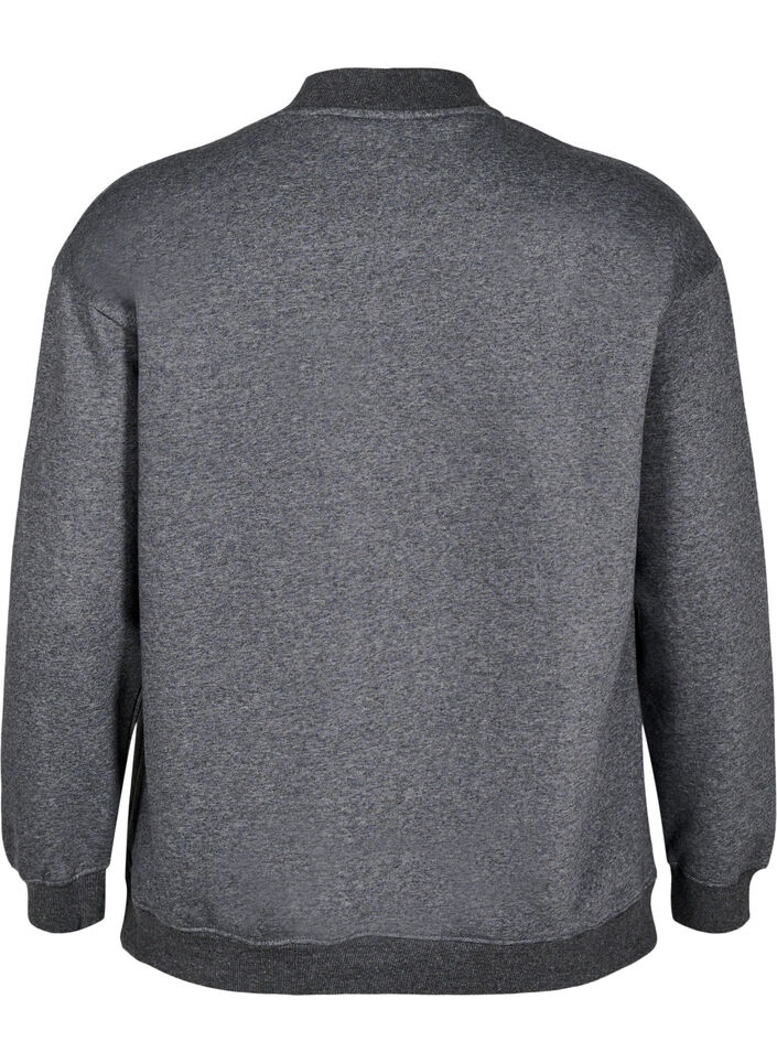 Sweatshirt mit hohem Kragen und langen Ärmeln, Grau, Packshot image number 1