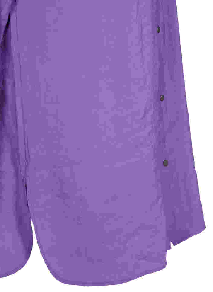 Langes Viskosehemd mit Knöpfen, Royal Lilac, Packshot image number 3