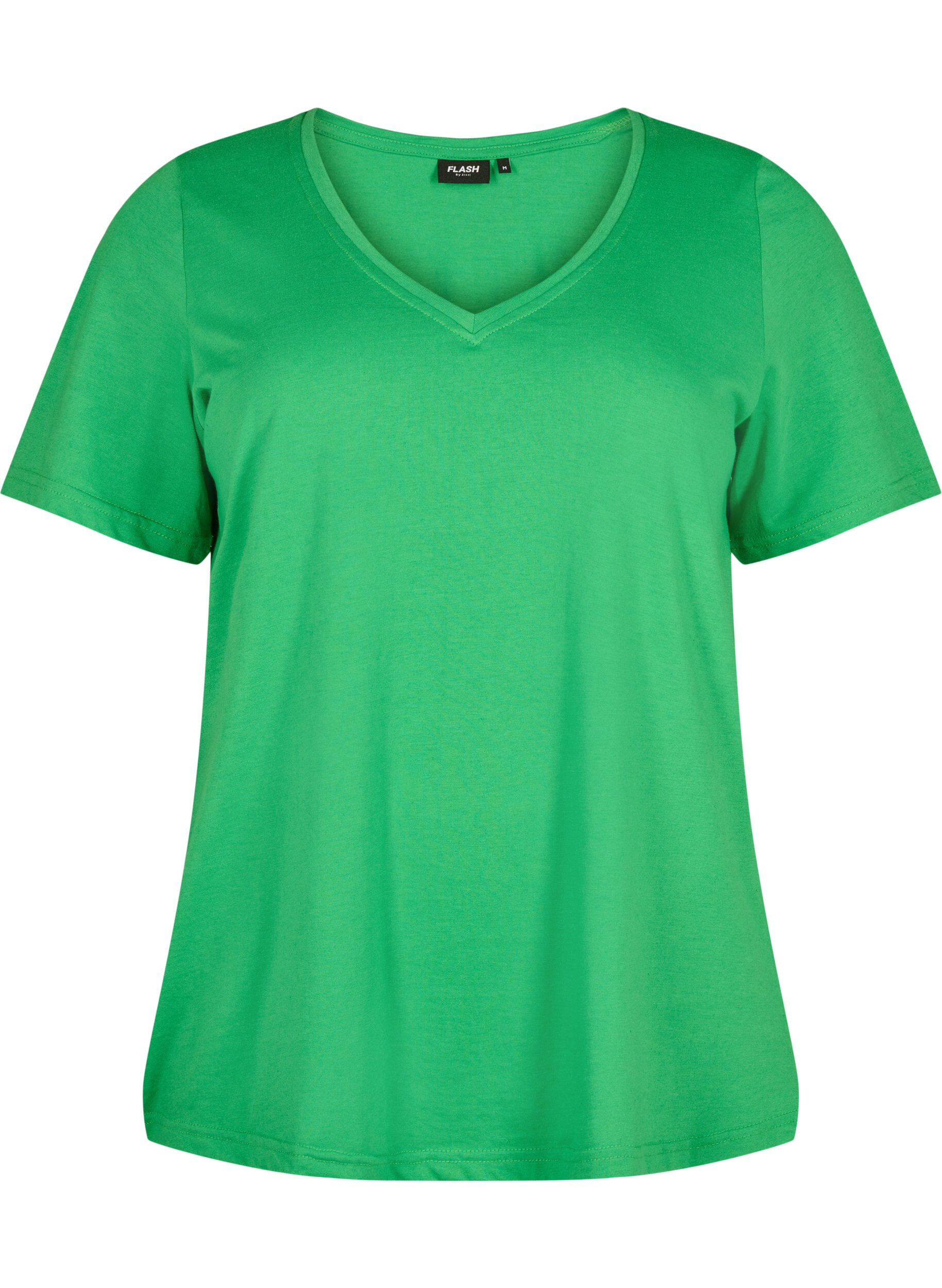 Zizzi FLASH - T-Shirt mit V-Ausschnitt, Kelly Green, Packshot image number 0