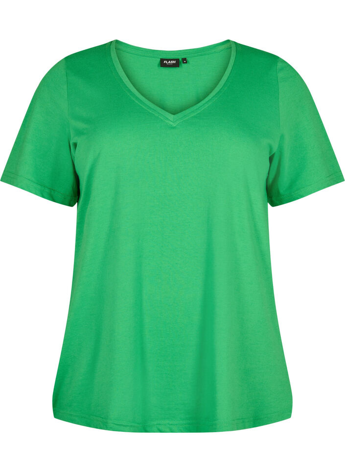 FLASH - T-Shirt mit V-Ausschnitt, Kelly Green, Packshot image number 0