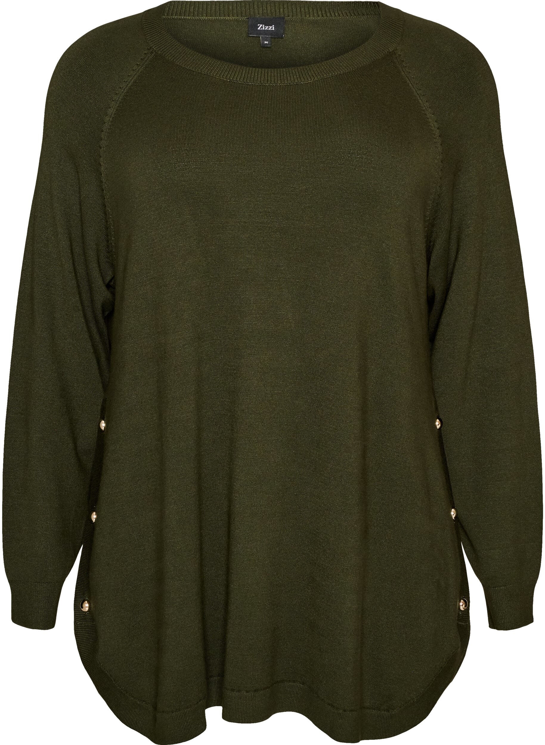 Strickbluse mit seitlichen Kn&ouml;pfen