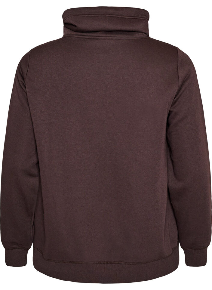 Sweatshirt mit Stehkragen und Taschen, Braun, Packshot image number 1