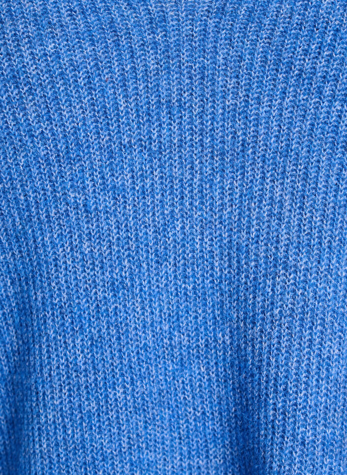 Strickbluse mit V-Ausschnitt und Raglan&auml;rmeln, Blau, Packshot image number 2