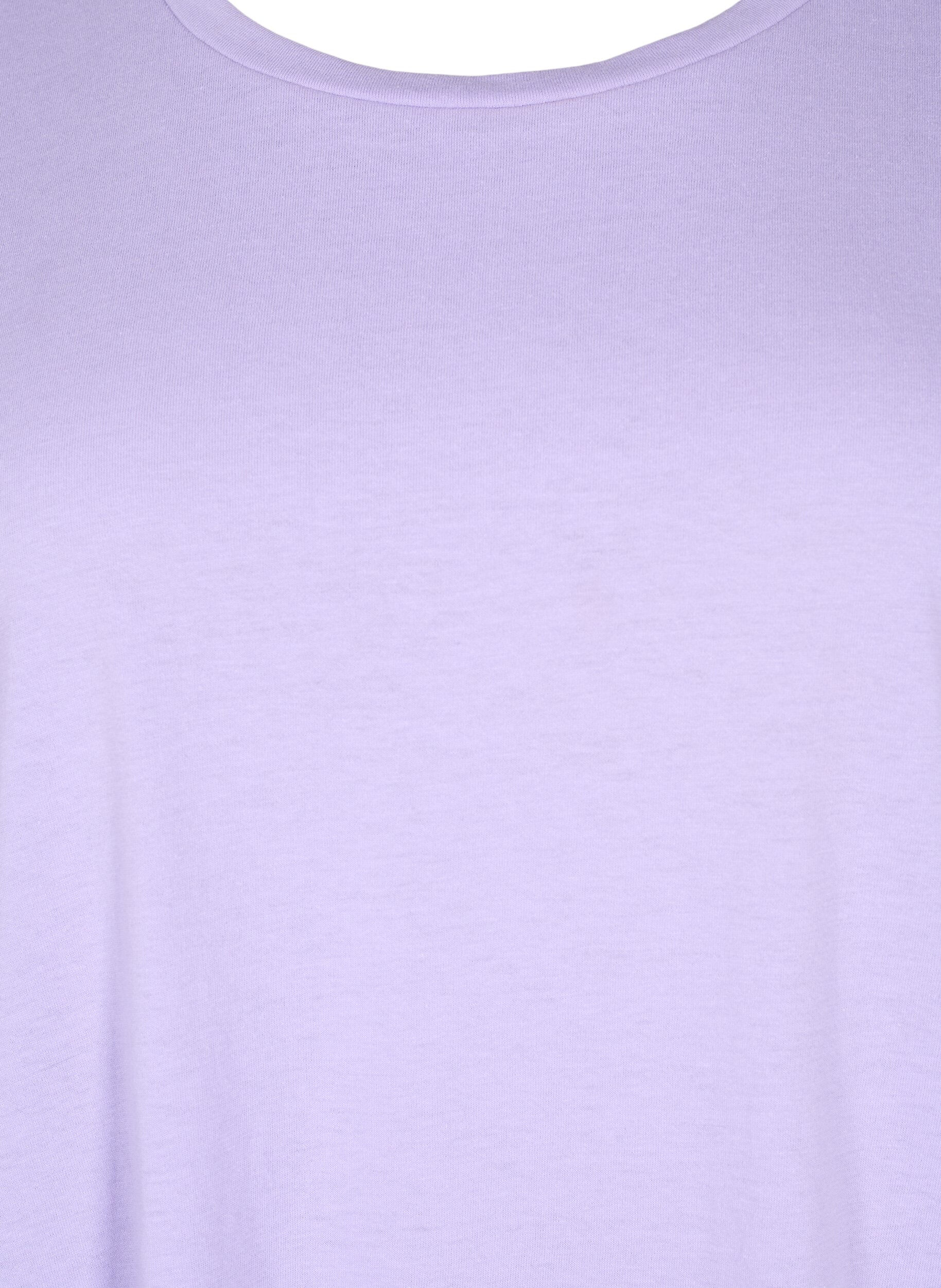 ZizziKurz&auml;rmeliges T-Shirt aus einer Baumwollmischung, Lila, Packshot image number 2